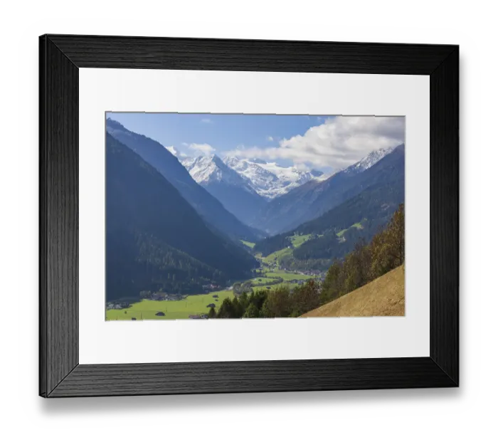 Framed Print : Stubai Glacier with Zuckerhutl Mountain