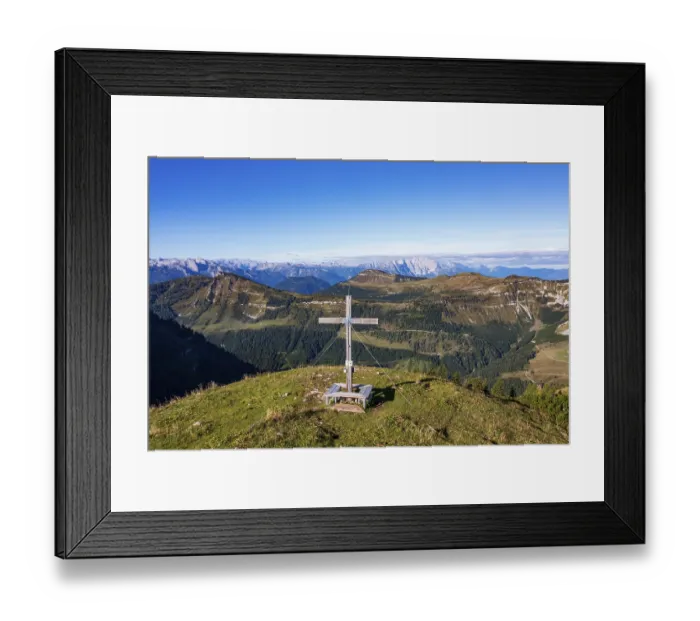 Framed Print : Summit Cross, Hoher Zinken, Postalm