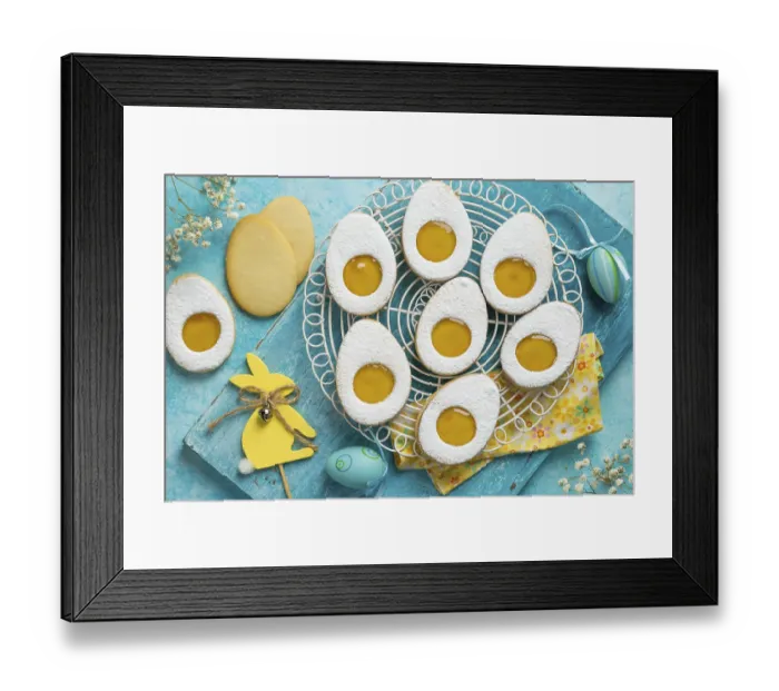 Framed Print : Food, Easter egg cookies with lemon jam filling
