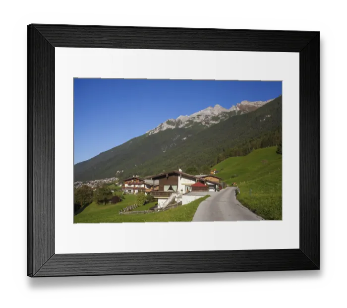 Framed Print : Alm with residential and farmhouses