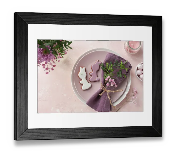Framed Print : Food, Easter table setting. Spring holiday concept Framed Print : Food, Easter table setting. Spring holiday concept