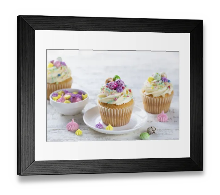 Framed Print : Food, Easter cupcakes decorated with colorful sprinkles end candy eggs Framed Print : Food, Easter cupcakes decorated with colorful sprinkles end candy eggs