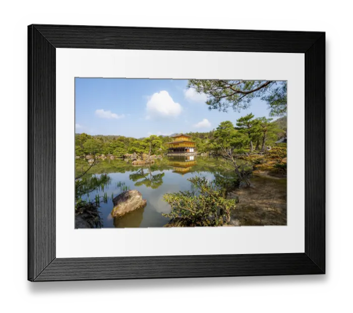 Framed Print : Golden Pavilion reflected in pond Framed Print : Golden Pavilion reflected in pond