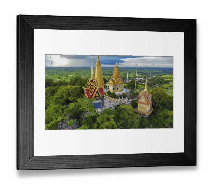 Framed Print : A buddhist temple on a mountain in Cambodia seen from above Framed Print : A buddhist temple on a mountain in Cambodia seen from above