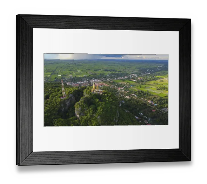 Framed Print : A buddhist temple on a mountain in Cambodia seen from above Framed Print : A buddhist temple on a mountain in Cambodia seen from above