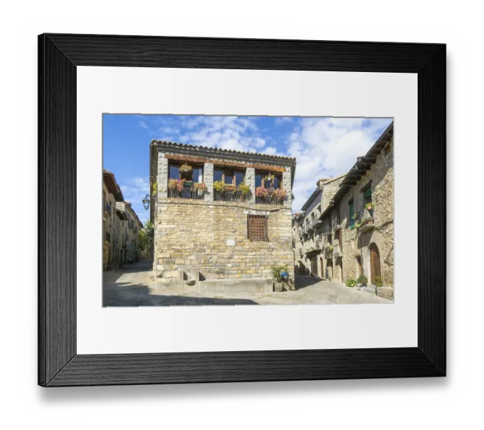 Framed Print : Historic buildings medieval village of Ainsa
