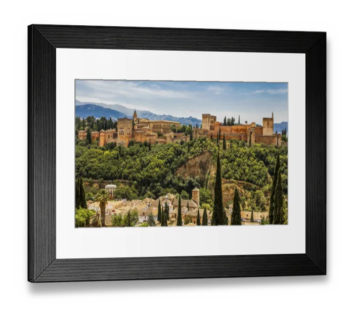 Framed Print : View of Alhambra with Alcazaba, Granada