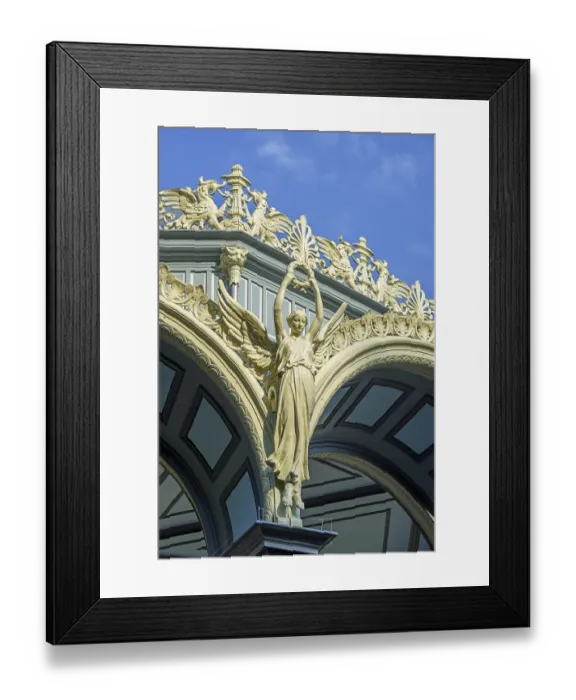 Framed Print : Nike goddess of victory, griffins and palmettes decorating 1885 Kiosk