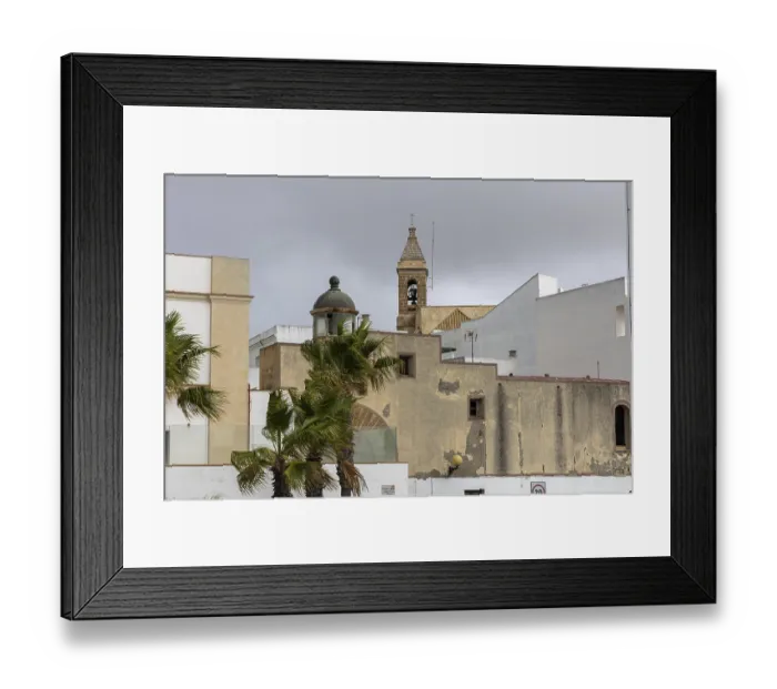 Framed Print : Wonderful old town in white Mediterranean style