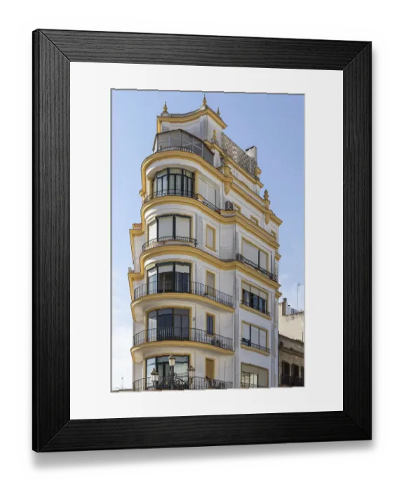 Framed Print : A magnificent building in a Mediterranean old town on the Atlantic coast