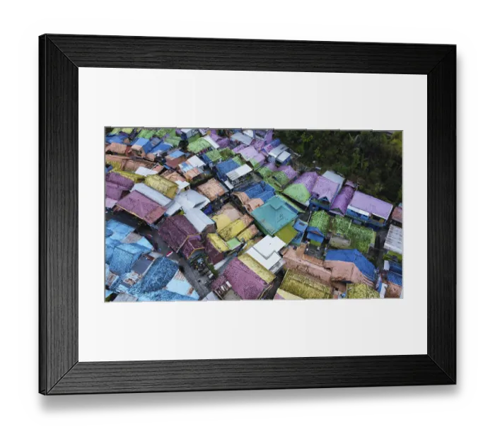 Framed Print : The rainbow village in Indonesia