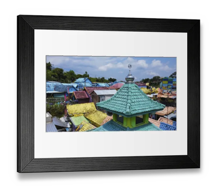 Framed Print : The rainbow village in Indonesia