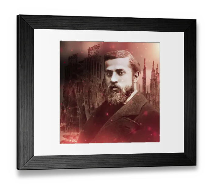 Framed Print : Portrait of Antoni Gaudi i Cornet