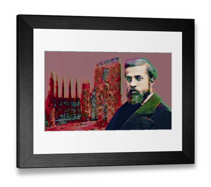 Framed Print : Portrait of Antoni Gaudi i Cornet