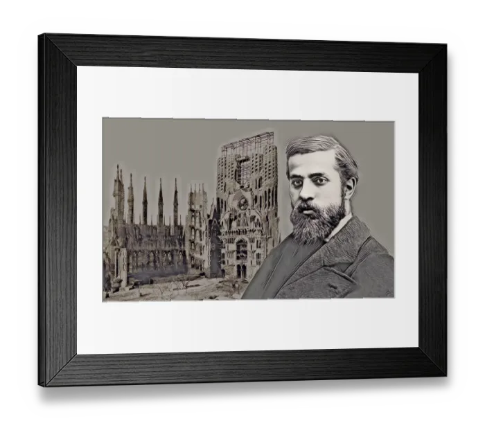 Framed Print : Portrait of Antoni Gaudi i Cornet