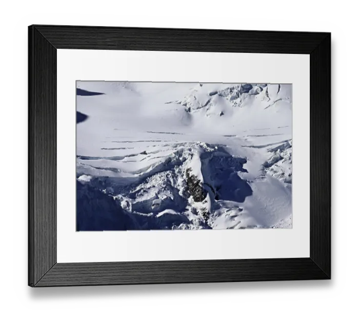 Framed Print : Detailed view of a glacier on a mountain