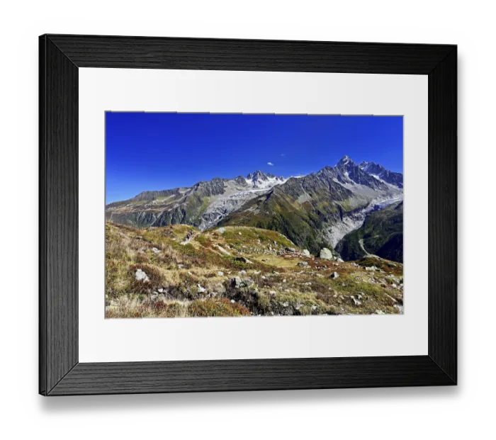 Framed Print : From left front Glacier du Tour back Aiguilles du Tour