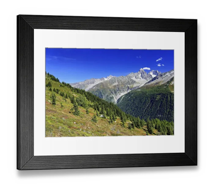 Framed Print : From left front Glacier du Tour back Aiguilles du Tour