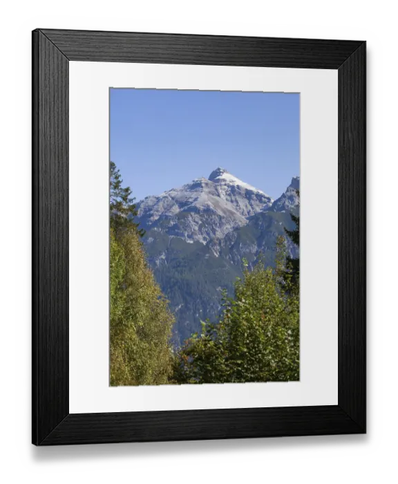 Framed Print : Serles mountain with forest and trees Framed Print : Serles mountain with forest and trees