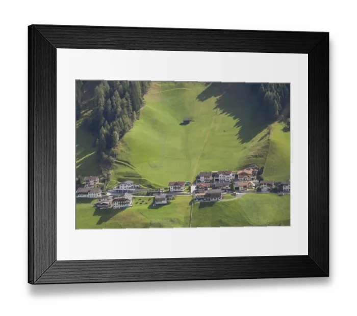 Framed Print : Alm with residential and farmhouses
