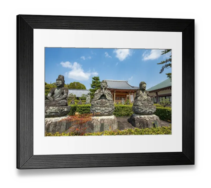 Framed Print : Stone Buddha Statues, Ninna-ji Renge-ji Temple