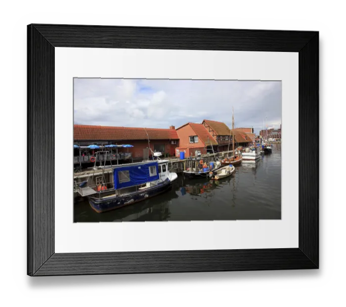 Framed Print : The Old Harbour in Wismar, Nordwestmecklenburg district Framed Print : The Old Harbour in Wismar, Nordwestmecklenburg district