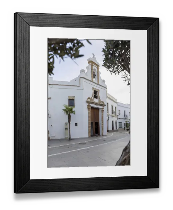 Framed Print : Wonderful little chapel or church in a white house facade