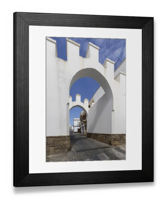 Framed Print : Wonderful old town in white Mediterranean style