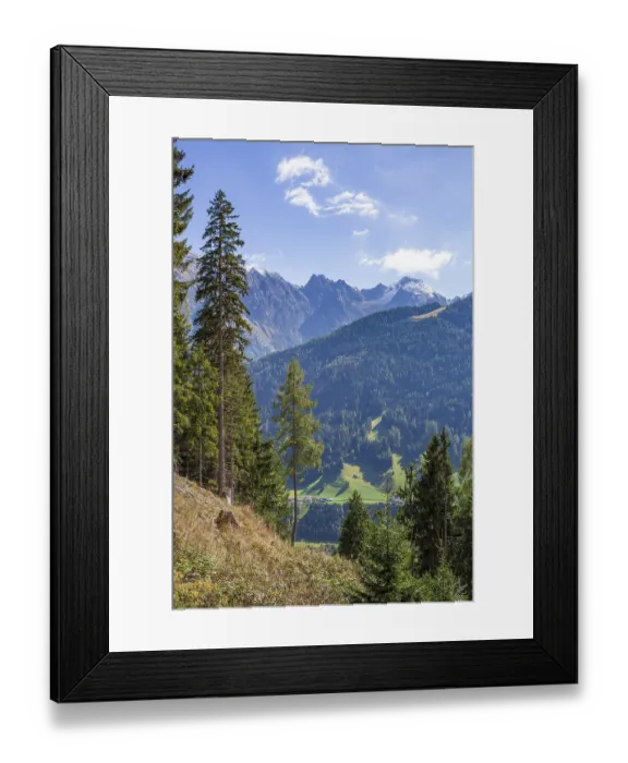 Framed Print : Mountains with forest and trees in autumn