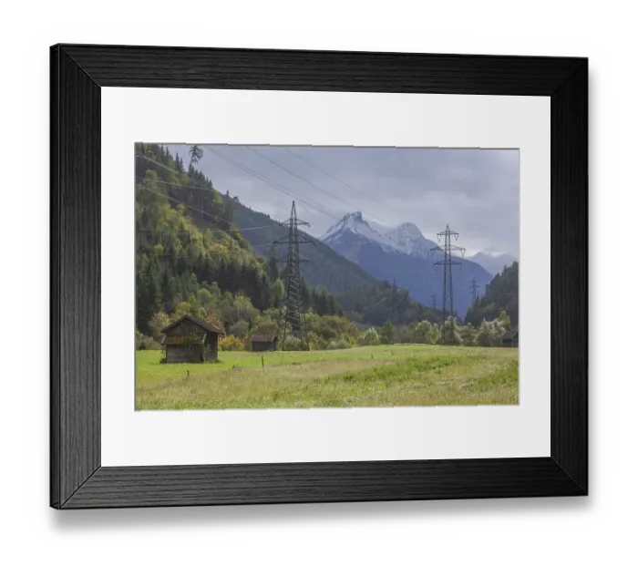 Framed Print : Pasture with haybars Framed Print : Pasture with haybars