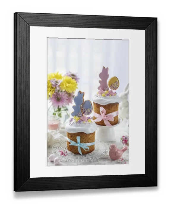 Framed Print : Food, Beautiful festive table with traditional easter bread kulich decorated with colorful cookies Framed Print : Food, Beautiful festive table with traditional easter bread kulich decorated with colorful cookies