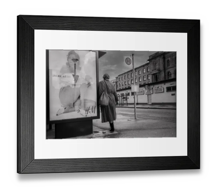 Framed Print : Germany, Berlin, 5.9.1992, bus stop