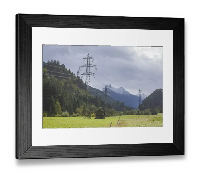 Framed Print : Pasture with haybars Framed Print : Pasture with haybars
