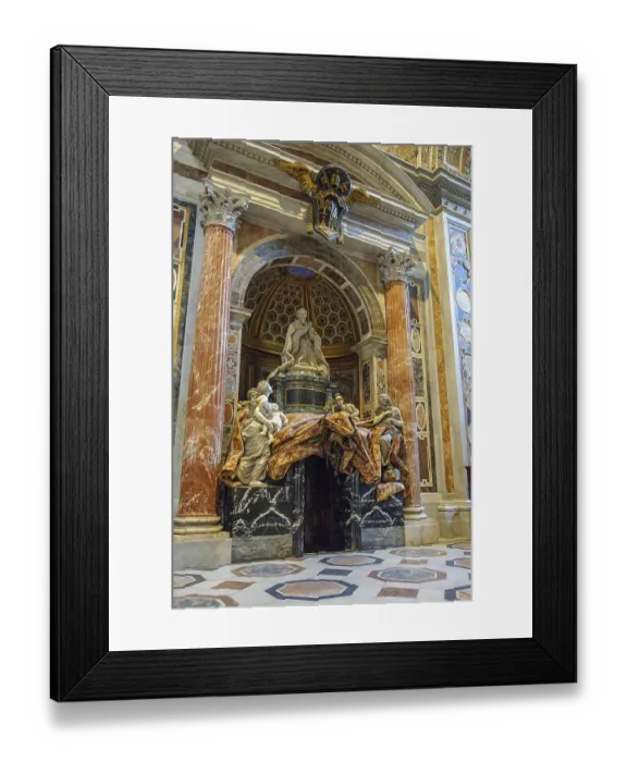 Framed Print : Opulently designed tomb of Pope Alexander VII in St Framed Print : Opulently designed tomb of Pope Alexander VII in St