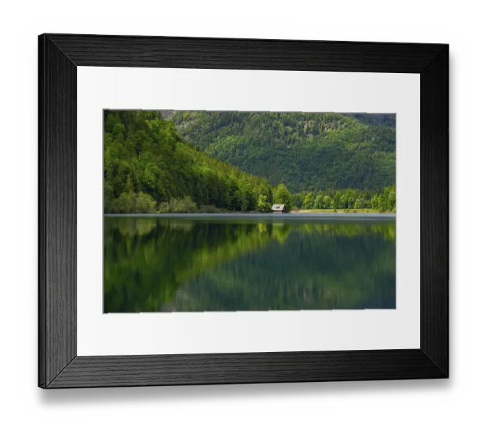 Framed Print : Landscape of Lake Offensee after rain when the sun comes through the clouds in spring Framed Print : Landscape of Lake Offensee after rain when the sun comes through the clouds in spring