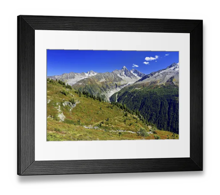 Framed Print : From left front Glacier du Tour back Aiguilles du Tour