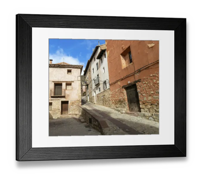 Framed Print : Historic buildings in medieval village of Albarracin