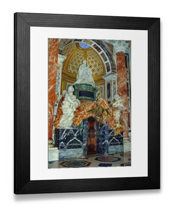 Framed Print : Opulently designed tomb of Pope Alexander VII in St