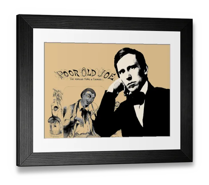 Framed Print : Portrait of Stephen Collins Foster with the cover of his minstrel song Poor old Joe