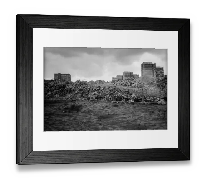Framed Print : Germany, Berlin, 28.8.1992, rubble piles from the demolition of Friedrichstadt passages on Alte JakobstraBe Framed Print : Germany, Berlin, 28.8.1992, rubble piles from the demolition of Friedrichstadt passages on Alte JakobstraBe