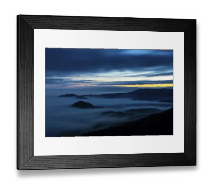 Framed Print : Inversion weather, fog, dawn, autumn