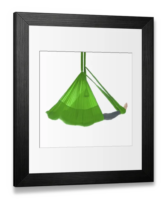 Framed Print : Male person do hammock yoga class exercise Framed Print : Male person do hammock yoga class exercise