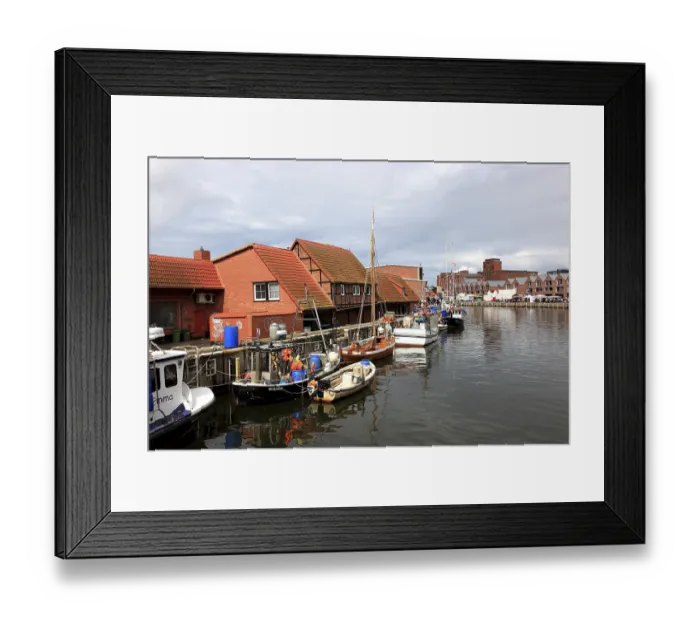 Framed Print : The Old Harbour in Wismar, Nordwestmecklenburg district