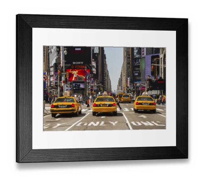 Framed Print : Yellow Cabs, taxis at Times Square