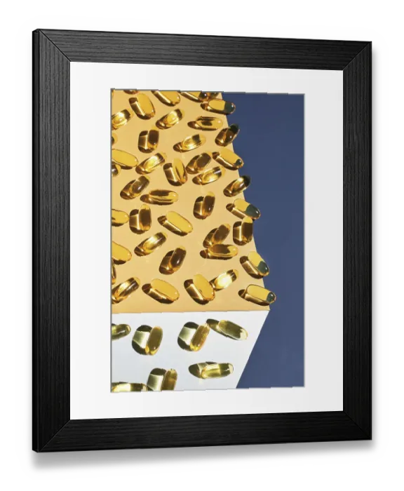 Framed Print : Omega3 gel capsule. Sun shadow Framed Print : Omega3 gel capsule. Sun shadow