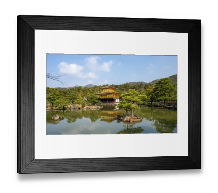 Framed Print : Golden Pavilion reflected in pond Framed Print : Golden Pavilion reflected in pond