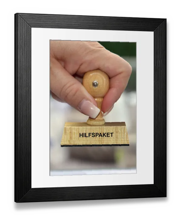 Framed Print : Symbolic photo, woman's hand with stamp Framed Print : Symbolic photo, woman's hand with stamp