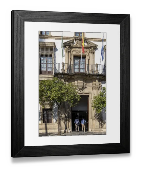 Framed Print : A magnificent building in a Mediterranean old town on the Atlantic coast