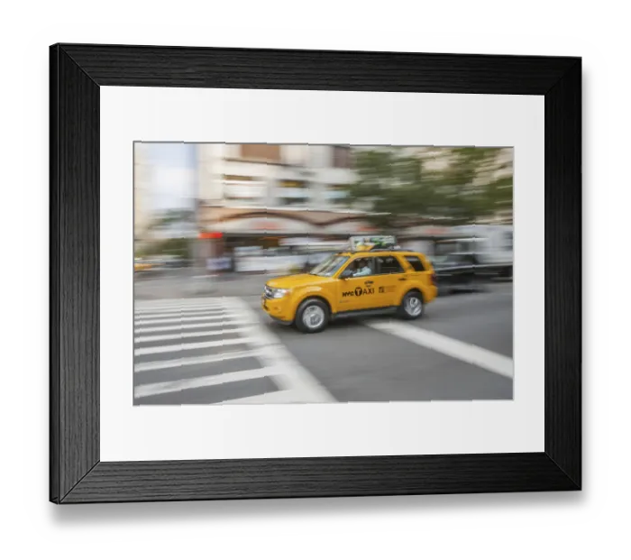 Framed Print : Yellow Cab, Taxi, Midtown, Manhattan