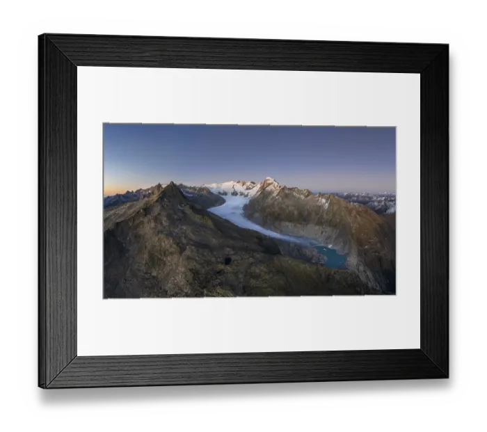 Framed Print : Rhone glacier with surrounding mountains